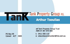 Business Card - Tank Property - - design by BDS