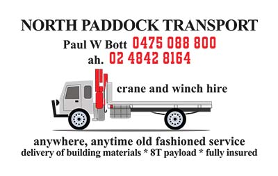 Business card - North Paddock Transport - design by BDS
